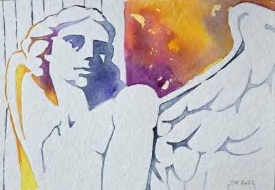 Aquarellbild eines Engels